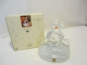 CRISTAL D ARQUES Frosty 24% Bleiglas Schneemann Figur Spieluhr OVP - Bild 1 von 6
