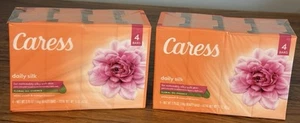 2 Packs/8 Bars Caress Daily Silk Bar Soap Floral Oil Essence (Original Formula) - Picture 1 of 3