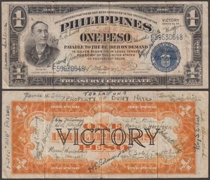 Philippines - WWII Victory Note - SHORTSNORTER, 1 Peso, ND (1944), VF++, P-94 - Picture 1 of 1