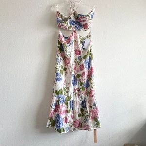 Reformation New Riya Floral Halter Cutout Midi Dress Donna Floral Size 10 - Picture 1 of 8