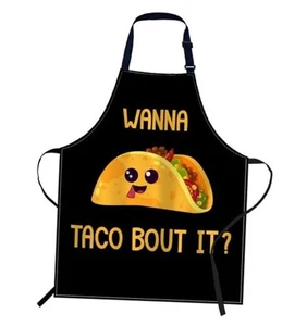 oFloral Wanna taco Bout it Apron Unisex Adjustable Bib Wanna Taco Bout It - Picture 1 of 8