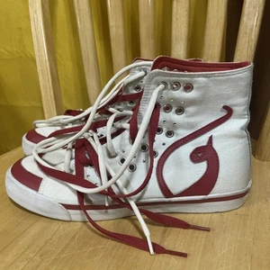 Baby Phat Damen Katze High Top Canvas rote Akzente Größe 8 gebraucht, in einwandfreiem Zustand - Bild 1 von 8