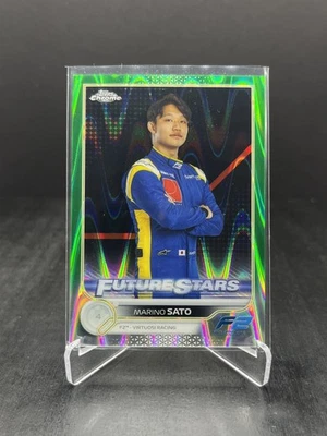 2022 Topps Chrome Formula 1 F1 Marino Sato Future Stars Green RayWave 74/99 #80 - Image 1 of 2