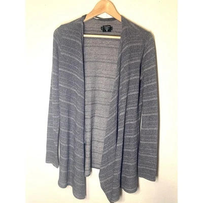 Volcom gray open-front cardigan with a blue-Gray striped pattern size small  - Image 1 of 4