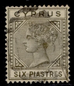 CHIPRE QV SG21, 6pi gris oliva, USADO. Gato 23€. - Imagen 1 de 1