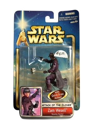 孩之宝 Zam Wesell 星球大战克隆人攻击 3.75 英寸可动人偶 — 第 1/2 张图片