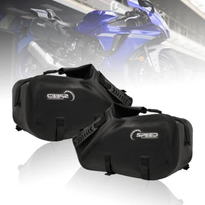 Bolsa universal para motocicleta 28L bolsa de cola de sillín almacenamiento equipaje bolsa de sillín 2 piezas Foto 1 de 4