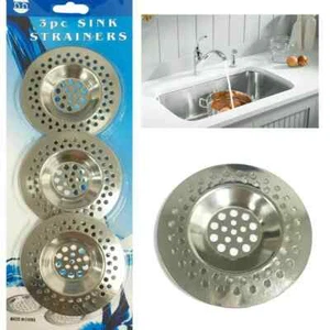 Sink Strainer Kitchen Drain Plug Hole Bath Basin Steel Hair Catcher Cover Filter - Picture 1 of 3