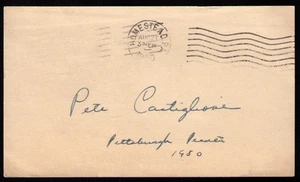 1950 Pete Castiglione Pittsburgh Pirates VINTAGE GOVERNMENT POSTCARD GPC SIGNED - Picture 1 of 2