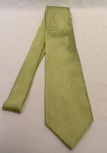 100% Silk Men's Neck Tie in Green Herringbone by Vitorofolo  - Picture 1 of 5