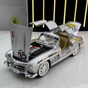 1:24 Benz 300sl Alloy Diecast Racing Car Model with Sound & Light Toy Gift - Picture 1 of 37