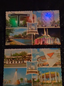 Vintage Pair of 1964-65 New York World's Fair 5 Photo Montage Unused Postcards - Bild 1 von 2