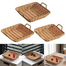 Imitation Rattan Weaving Basket Fruit Cake Platter Multipurpose Tea Tray