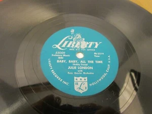 JULIE LONDON 78 RPM BABY ,BABY ALL THE TIME / SW Liberty 55009/Good SCRATCHES - Imagen 1 de 2