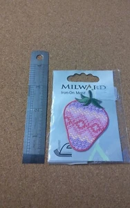1x SEWING STRAWBERRY IRON-ON PATCH BY MILWARD - Picture 1 of 2