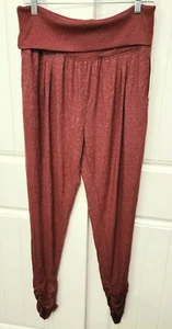 Z by Zella Größe Medium weiche plissierte Strick-Yogahose mit Überschlag Taille rot neu mit Etikett $ 29 - Bild 1 von 12