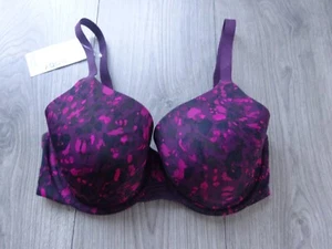M&S MARKS & SPENCER BODY FLEXIFIT BLACKCURRENT FULL CUP BRA UK SIZE 32E - Picture 1 of 3