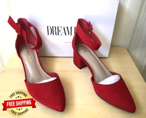 Women's Low Block Chunky Pumps Shoes Ladies Dress Heel Sandals Shoes Size 10 - Picture 1 of 10