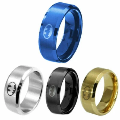 Batman Ring Mens Wedding Engagement Size 6-14 Rings Unisex Stainless Steel - Image 1 of 3