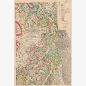 Mississippi Flussmäandergürtel, geologische Karte von Harold Fisk, 1944 - 5 von 15 - Bild 1 von 11
