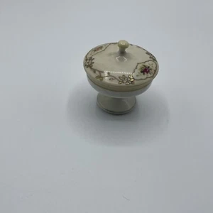 vtg hand painted Nippon Button Box With Lid - Picture 1 of 6