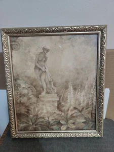 Gerahmtes Gemälde Garten Statue signiert von Ägina aus Bildern - Bild 1 von 12
