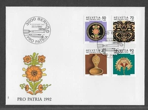 SWITZERLAND 1992 FIRST DAY COVER EARTHENWARE PLANT, ART & NATURE - Picture 1 of 1