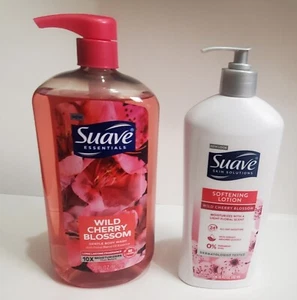 Suave Essentials 2 Pack Wild Cherry Blossom, 30oz Body Wash, 18oz Lotion - Picture 1 of 3