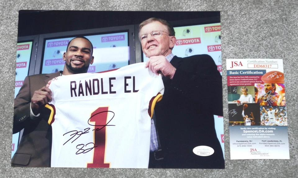 ANTWAAN RANDLE EL Signed WASHINGTON REDSKINS 8x10 Photo + JSA COA 68317 - Image 1 of 1