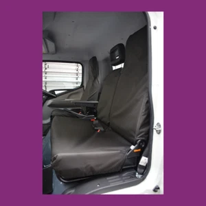 Fundas de asiento negras triples delanteras impermeables a medida para Mitsubishi Fuso Canter 2006+ - Imagen 1 de 3