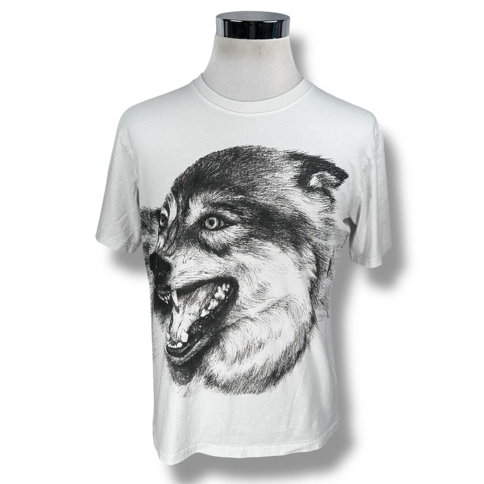 Camiseta para hombre IKEA con estampado de lobo mediana blanca negra gráfica 100 % algodón pulóver Foto 1 de 4