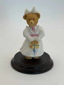 Dept 56 Figurine 5in Upstairs Downstairs Bears Kitty Bosworth 1994 Wood Stand - Picture 1 of 3