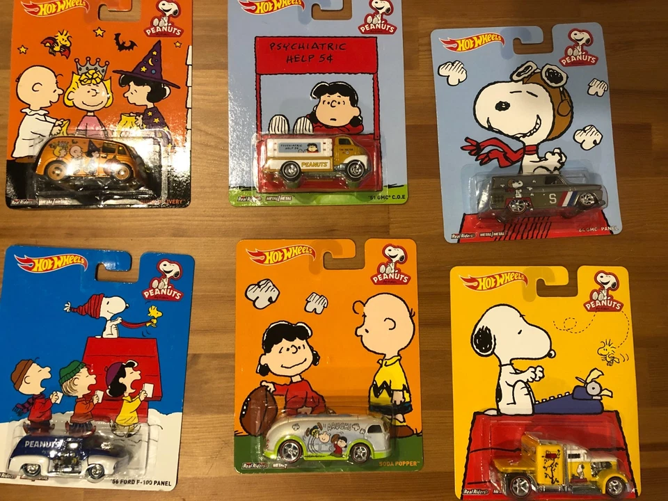 6 件套全新风火轮 2014 花生史努比流行文化 | 全新带盒 — 第 1/4 张图片