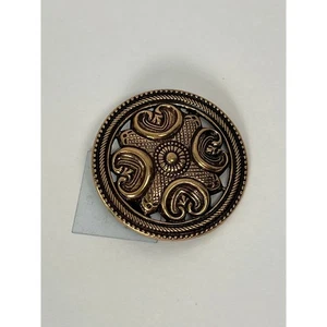 Vintage Kalevala Koru Brooch Pin Finland Gold Tone Original Finnish Jewelry - Picture 1 of 5