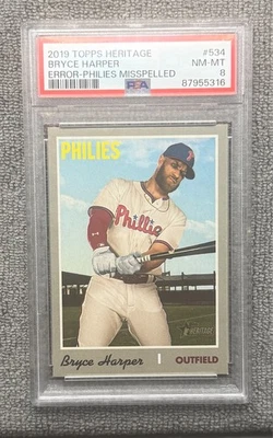 2019 Topps Heritage Bryce Harper Error Philies #534 RARE (read description) - Image 1 of 4