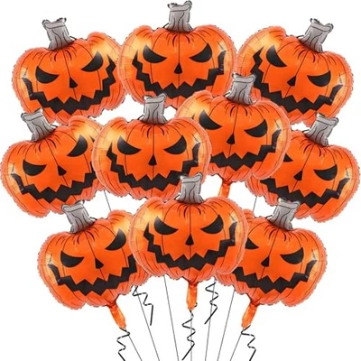 Globos de calabaza de Halloween - Globos de papel aluminio de Halloween de 29 pulgadas - Lámina de calabaza  Foto 1 de 4