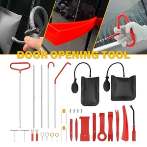 31/Set Car Door Opening Unlock Roadside Emergency Tool Kit Air W/ Wedge Pump Bag - Picture 1 of 11
