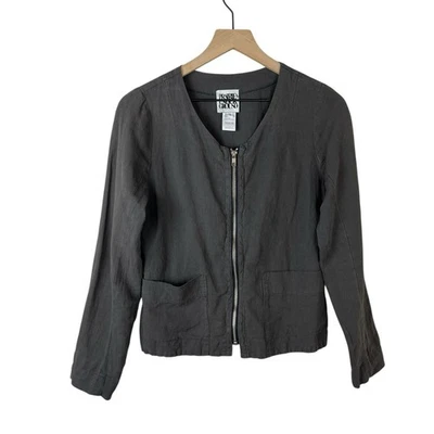 Chaqueta Prairie Underground Orgánica Lino Taupe Cremallera Completa Para Mujer Talla S Foto 1 de 4