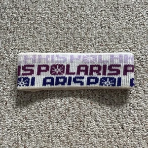 Vintage Polaris Headband Head Warmer Snowmobile Racing Spell Out Knit Beanie 90s - Picture 1 of 7