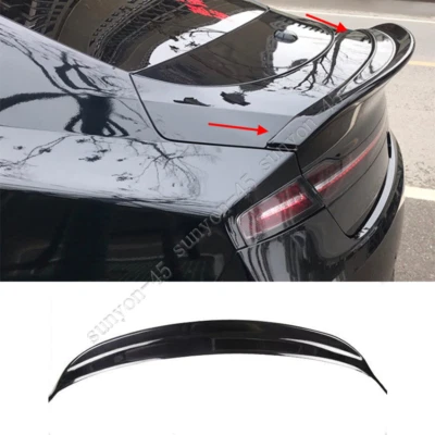PARA Lincoln MKZ 2015-2020 ABS Preto Brilhante Traseiro Tronco Spoiler Asa Acabamento Labial - Imagem 1 de 4