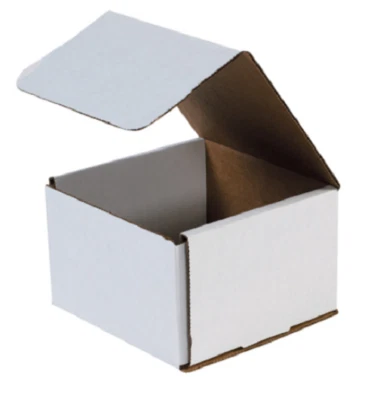1-200 CHOOSE QUANTITY 6x6x4 Corrugated White Mailers Packing Boxes 6" x 6" x 4" - Image 1 of 2