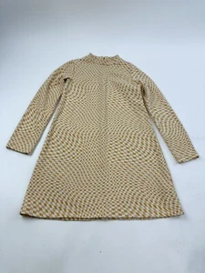 Zara Dress Girls 13 / 14 Orange Checkered Mock Neck Long Sleeve - Picture 1 of 8