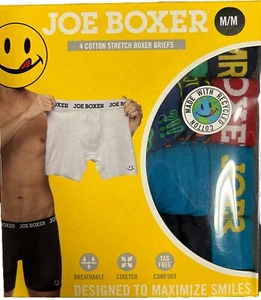 Joe Boxer Men's 4 Pack Cotton Stretch Boxer Briefs Size M - Picture 1 of 1