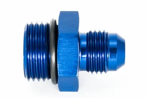 Gewindeadapter ORB 8 zu Dash 6 / -6AN / JIC 6 Blau eloxiert 9/16 - 18UNF - Picture 1 of 3