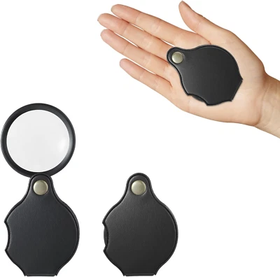 2PCS Small Magnifying Glass 10X Mini Pocket Handheld - 50Mm Diameter - Image 1 of 4
