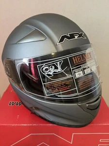 CASCO DE MOTOCICLETA AFX FX-90 FROST GRIS PLANO CARA COMPLETA TALLA MEDIANA #H78 - Imagen 1 de 8