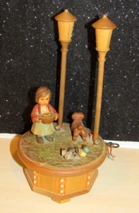 Vintage Anri Thorens Music Box Girl Birds Dog " Danced All Night" WORKS SPINS - Picture 1 of 7