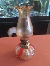 Vintage Miniature Oil Lamp From Hong Kong 4.5" 