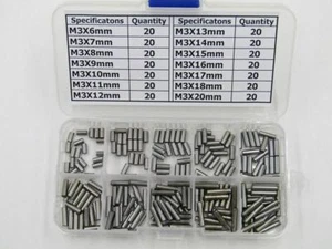 M3 Bearing steel Dowel Pin Plain Assortment Kit 280 pcs - Picture 1 of 4