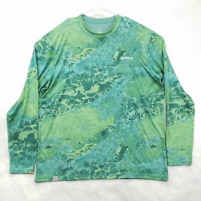 Magellan Shirt Mens XL Green Stretch Reversible Fishing Realtree Wave Crew Neck - Image 1 of 4